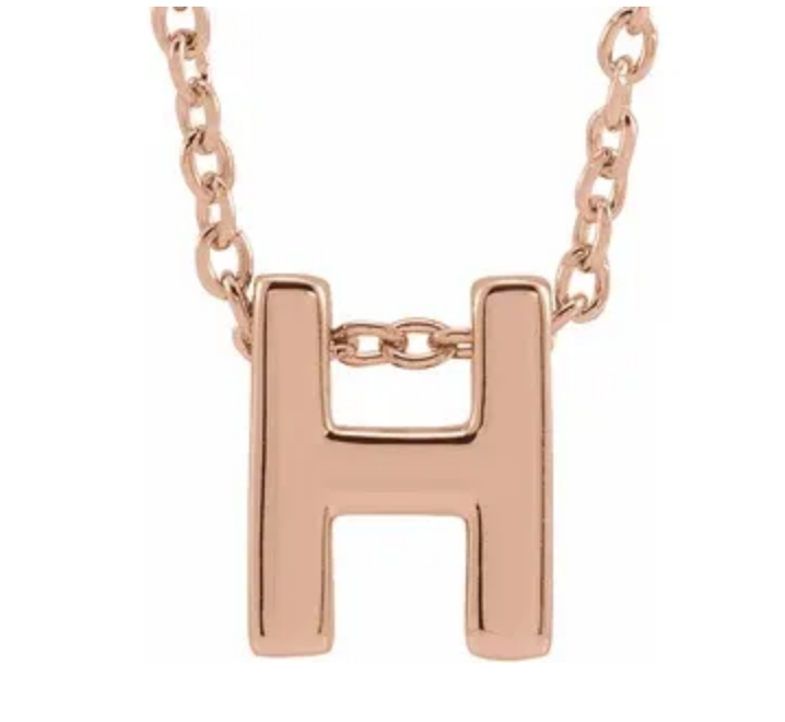 14K Gold Initial Slide Necklace
