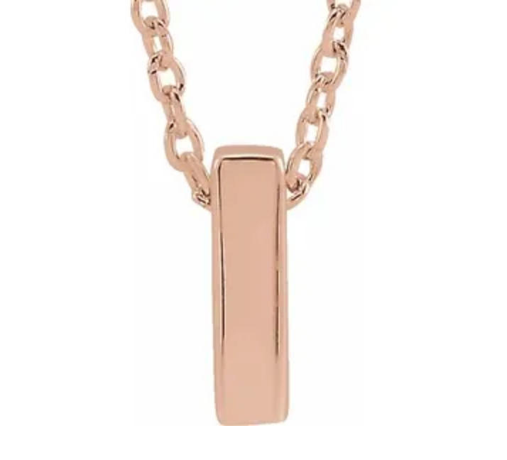 14K Gold Initial Slide Necklace