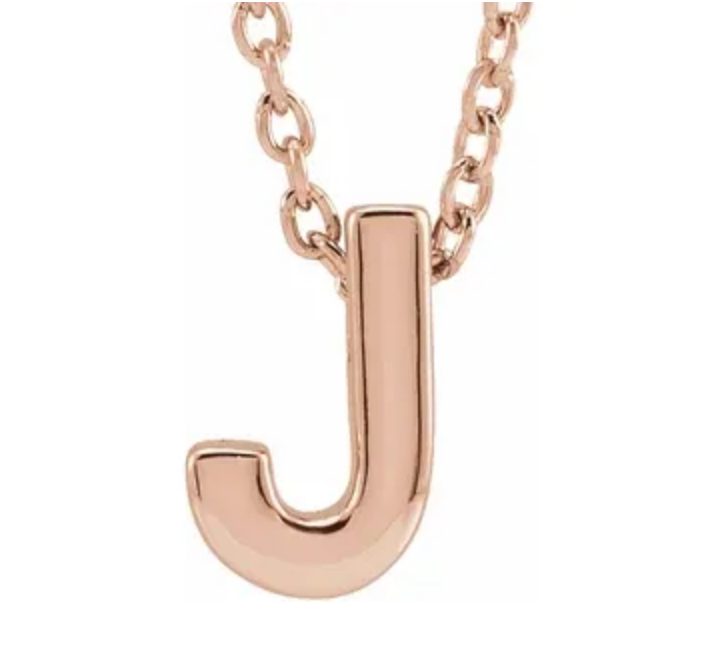 14K Gold Initial Slide Necklace