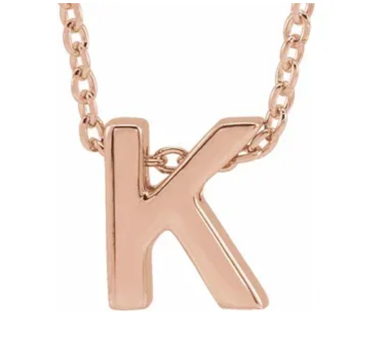 14K Gold Initial Slide Necklace