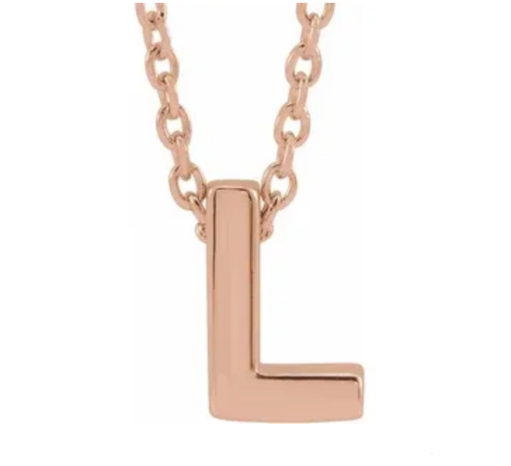 14K Gold Initial Slide Necklace