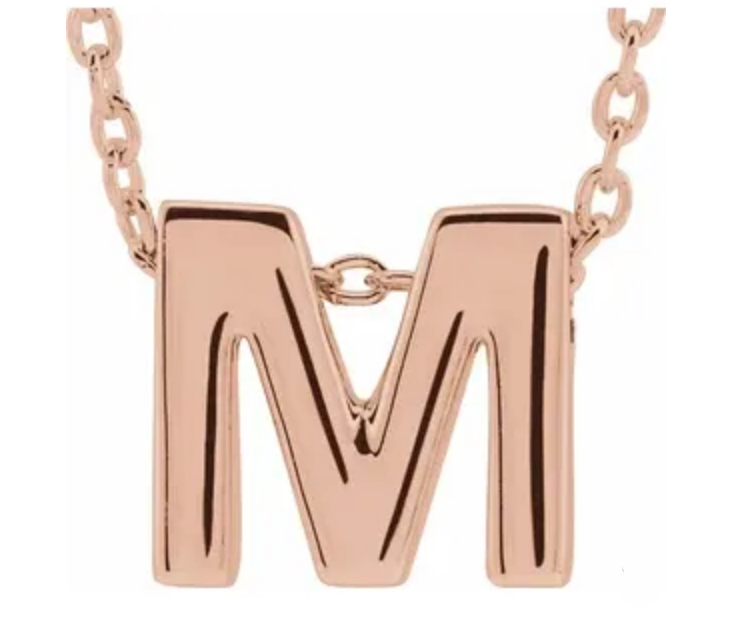 14K Gold Initial Slide Necklace