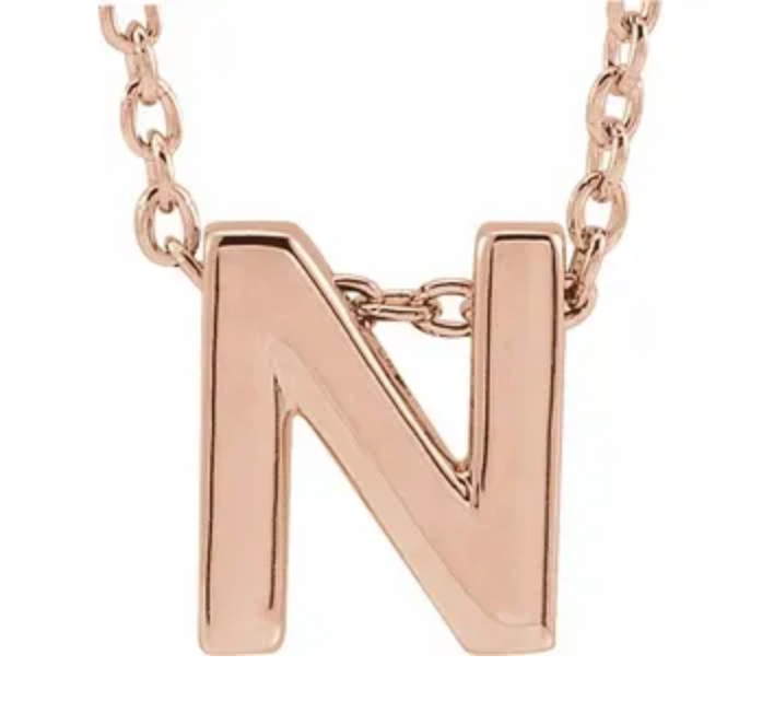 14K Gold Initial Slide Necklace