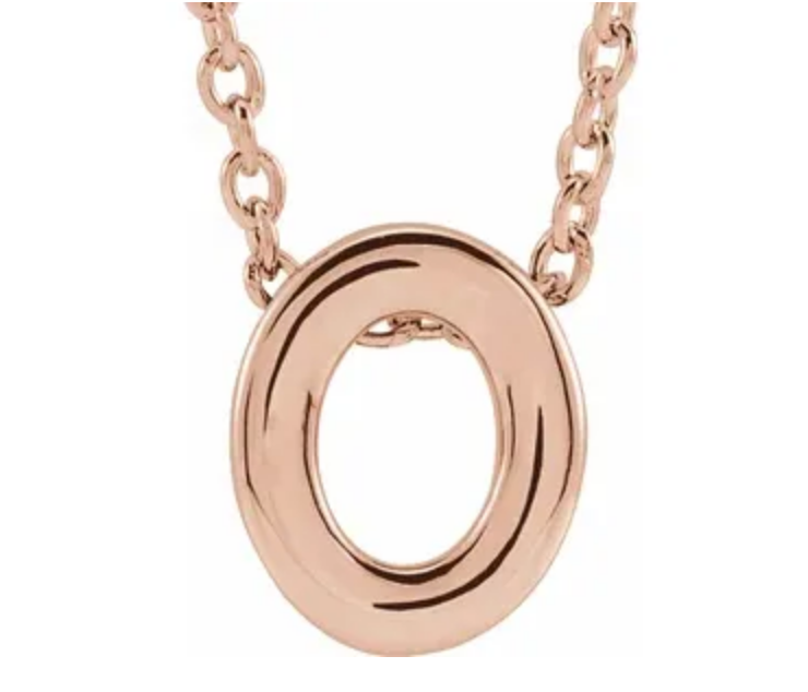 14K Gold Initial Slide Necklace