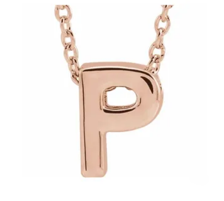14K Gold Initial Slide Necklace