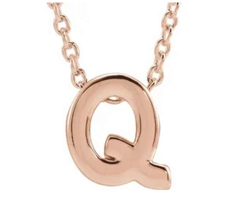 14K Gold Initial Slide Necklace