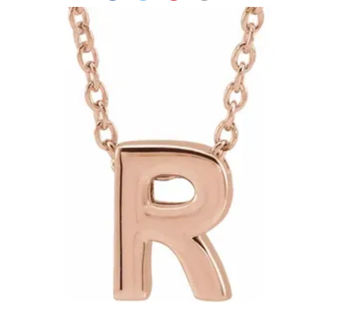 14K Gold Initial Slide Necklace