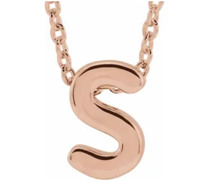 14K Gold Initial Slide Necklace