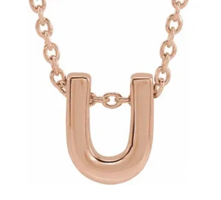 14K Gold Initial Slide Necklace