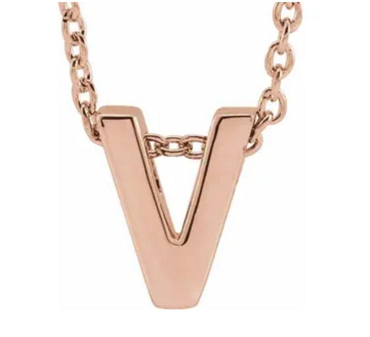 14K Gold Initial Slide Necklace