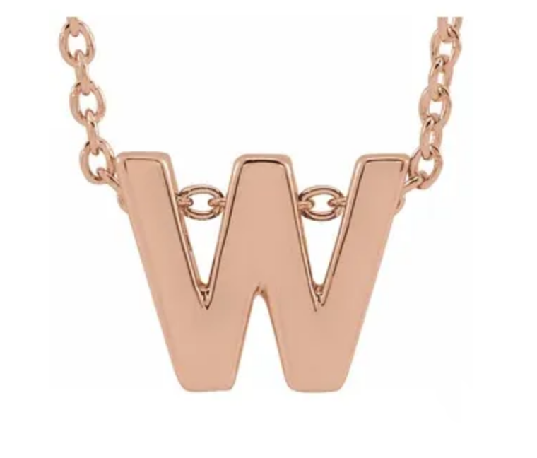 14K Gold Initial Slide Necklace