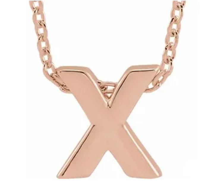 14K Gold Initial Slide Necklace