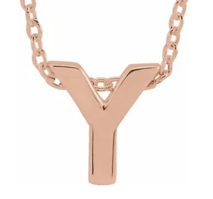 14K Gold Initial Slide Necklace